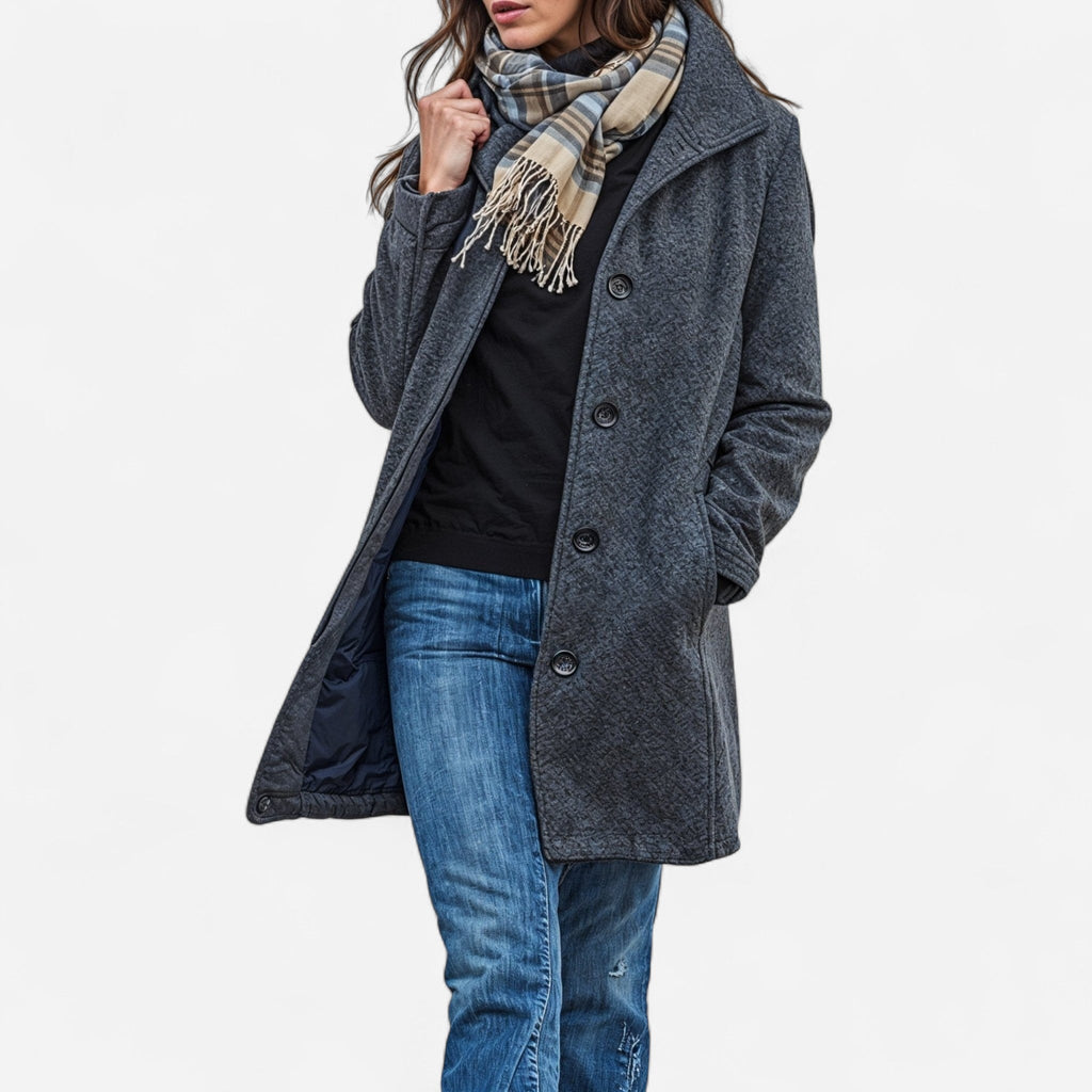 Manteau en laine coupe ajustée