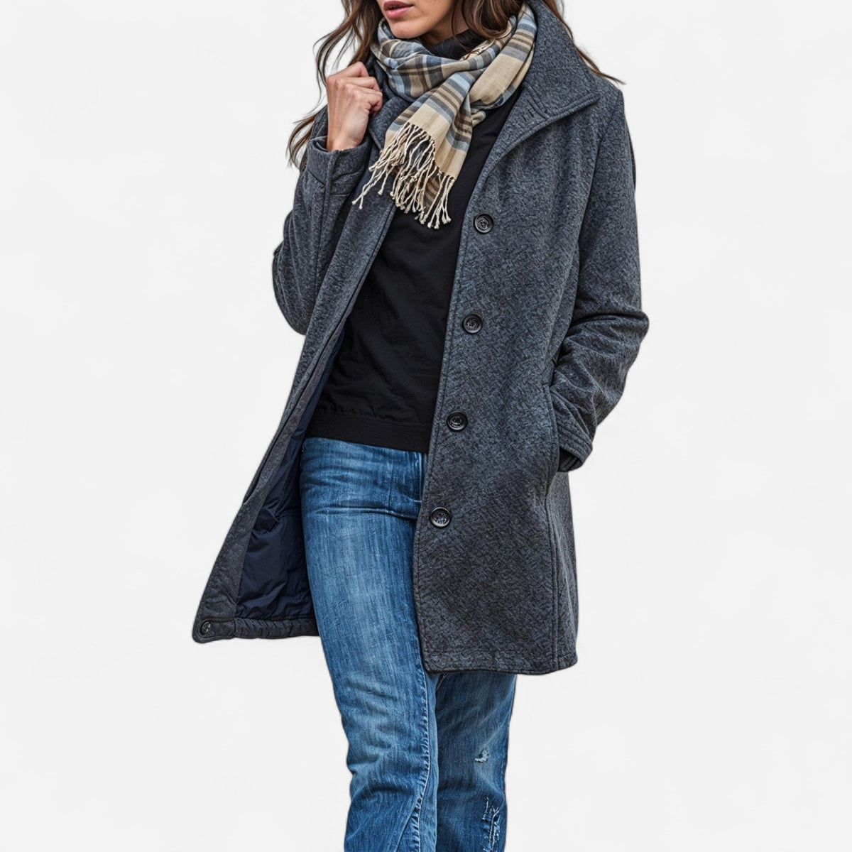 Manteau en laine coupe ajustée