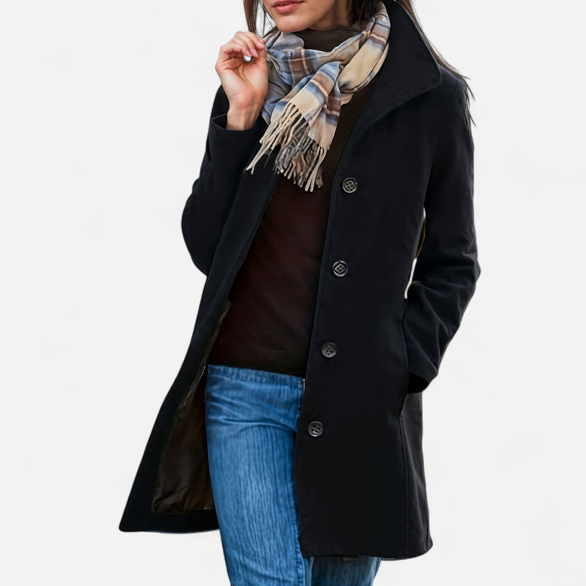 Manteau en laine coupe ajustée
