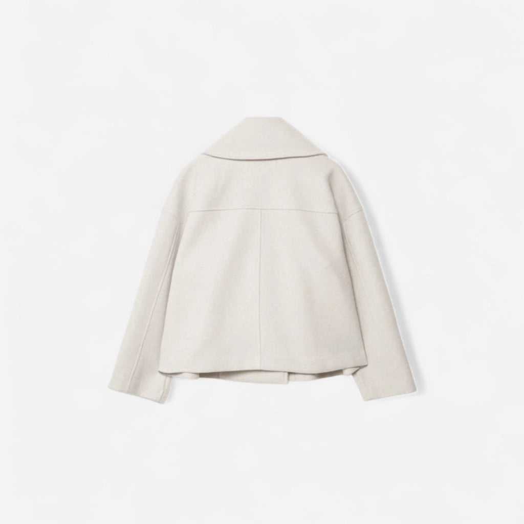 Manteau court croisé en lainage