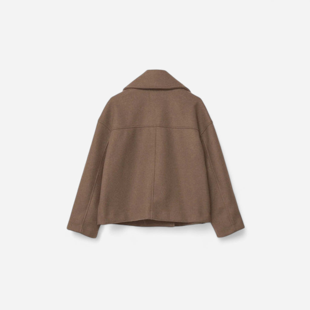 Manteau court croisé en lainage