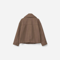 Manteau court croisé en lainage