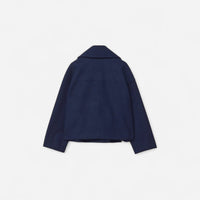 Manteau court croisé en lainage