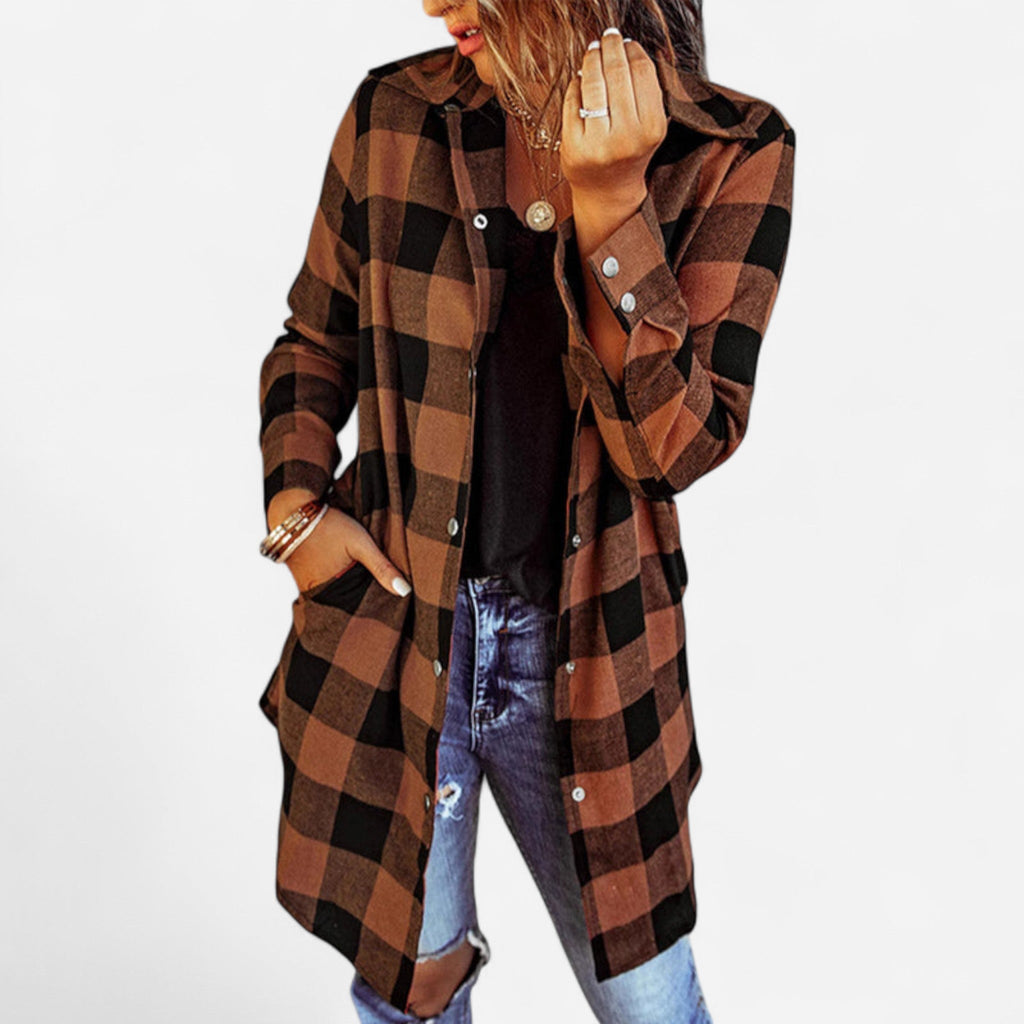 Chemise carreautée longue